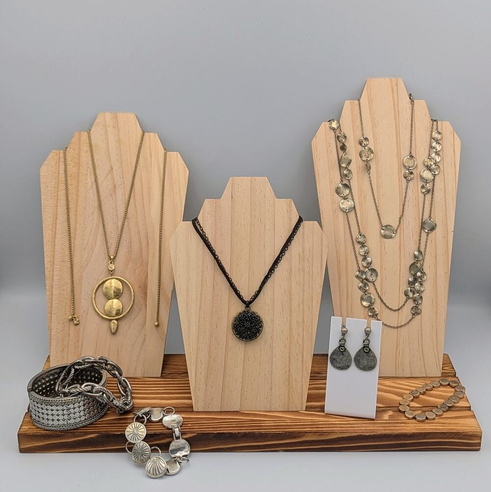 Boho Mixed Metal Jewelry Lot | Gothic Pendant • Chunky Cuff • 8-Piece Set